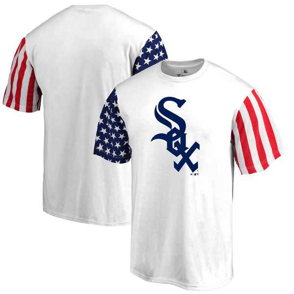 Men's Chicago White Sox Fanatics Branded Stars & Stripes T-Shirt White FengYun,We sell and wholesale Men's Chicago White Sox Fanatics Branded Stars & Stripes T-Shirt White FengYun on line form chian!
